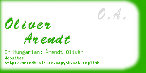 oliver arendt business card
