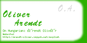 oliver arendt business card